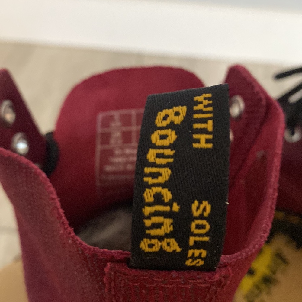 Dr Martens 1460 Pascal Cherry Red Glitter Ray - Picture 4 of 8